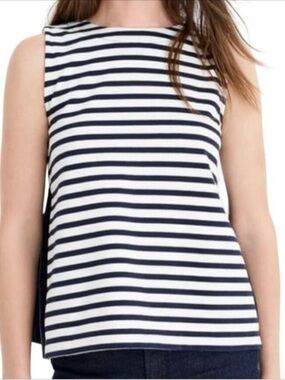 J. Crew Bow Back Tank Top in Navy & White Stripe Size XS